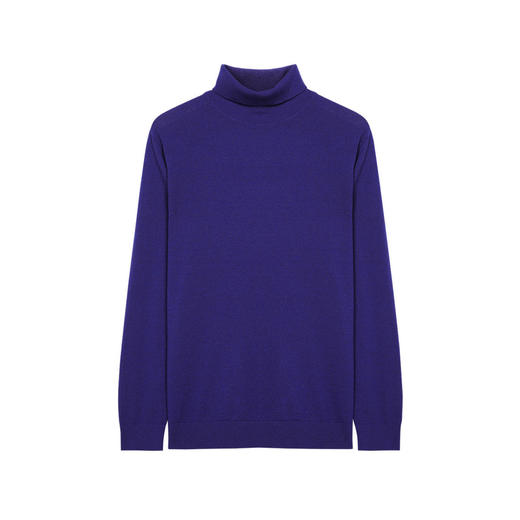 墨麦客男装秋季新款男士套头可翻高领毛衣男圆领长袖全羊毛衫 商品图3