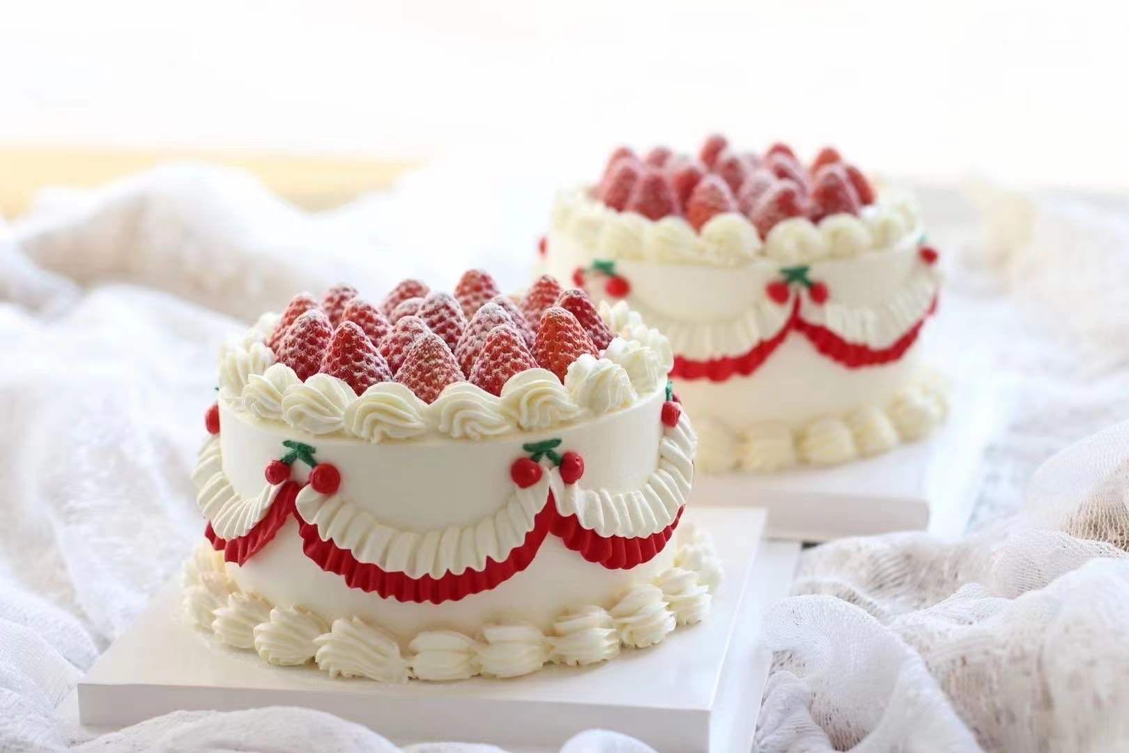 复古草莓（蛋糕胚2选一，原味胚，巧克力胚，不选默认原味）