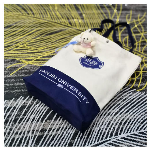 北洋蓝单肩蓝底帆布包 商品图3