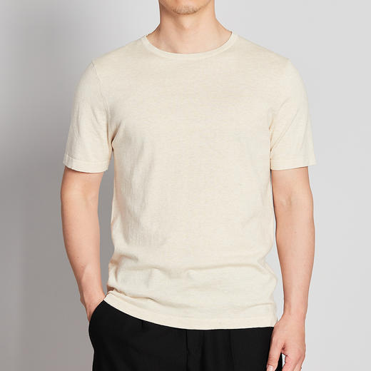 墨麦客男装2020春夏季新款圆领针织短袖T恤男士修身打底体恤衫男 商品图2