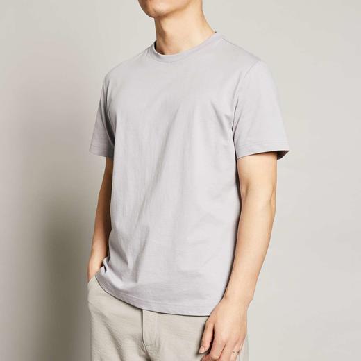 墨麦客男装2020夏季新款圆领纯色短袖t恤男士纯棉白色打底衫7362 商品图1