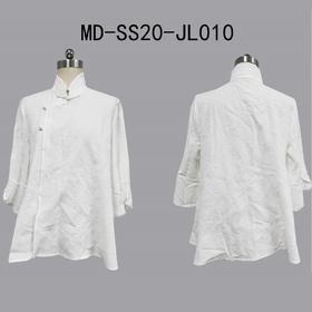 提花拼接上衣白色