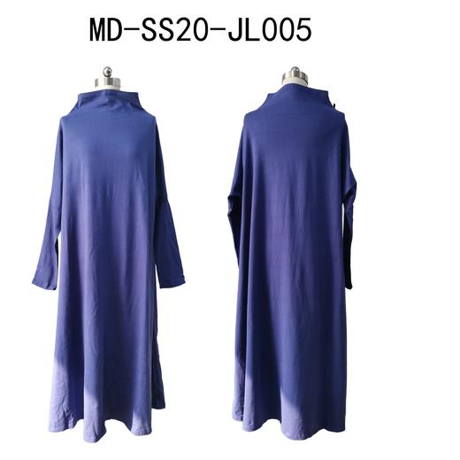 纯棉立领宽松连衣裙紫色 商品图0