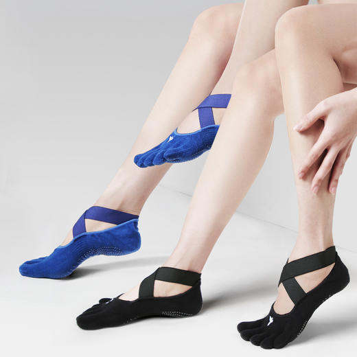 悠妍交叉全五指瑜伽袜15019B防滑防掉跟 商品图5
