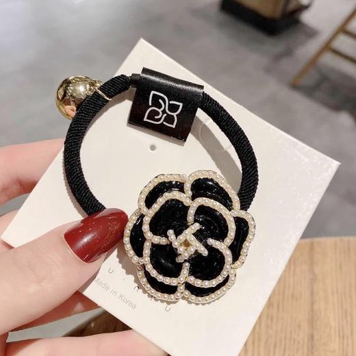 【经典小香风大山茶花珍珠发圈】发绳马尾半头皮筋头绳韩版新款发饰女 商品图6