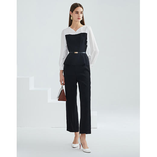 EITIE爱特爱女装春季新款气质干练通勤大气收腰显瘦连体裤A2107703 商品图3