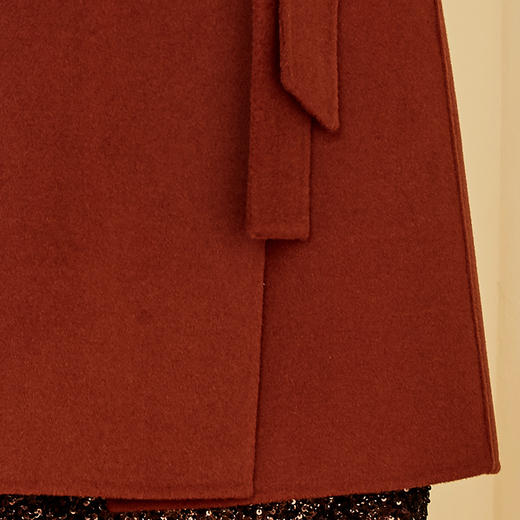 ND92T斯尔丽瑟俪2020年冬季新品翻领时尚修身中长女士毛呢大衣 商品图3