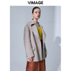 VIMAGE纬漫纪春季新款气质翻领时尚双排扣直筒显瘦羊毛呢外套V1514101 商品缩略图2