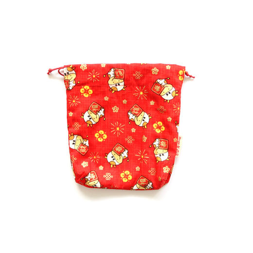 HUGOJIRO小号束口袋插画福字牛牛 商品图0