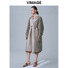  VIMAGE纬漫纪春季新款气质翻领收腰廓形显瘦长款羊毛呢大衣女V1514102 商品缩略图1