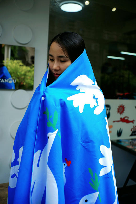 严素多功能超大快干毛巾,爱与和平，好大,斗篷,吸水,快干,浴巾 商品图5