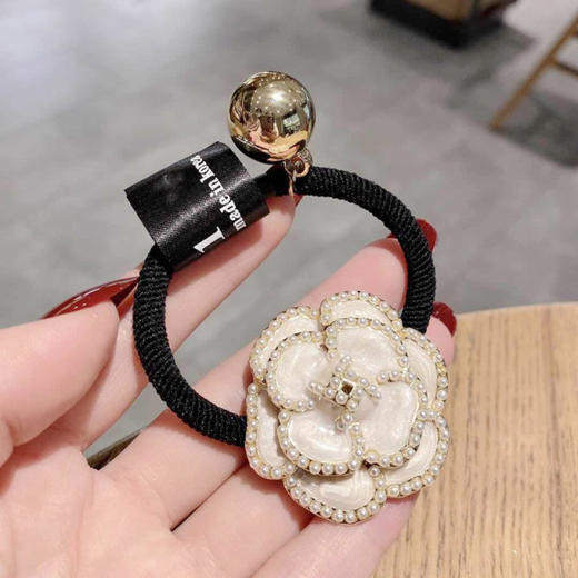 【经典小香风大山茶花珍珠发圈】发绳马尾半头皮筋头绳韩版新款发饰女 商品图5