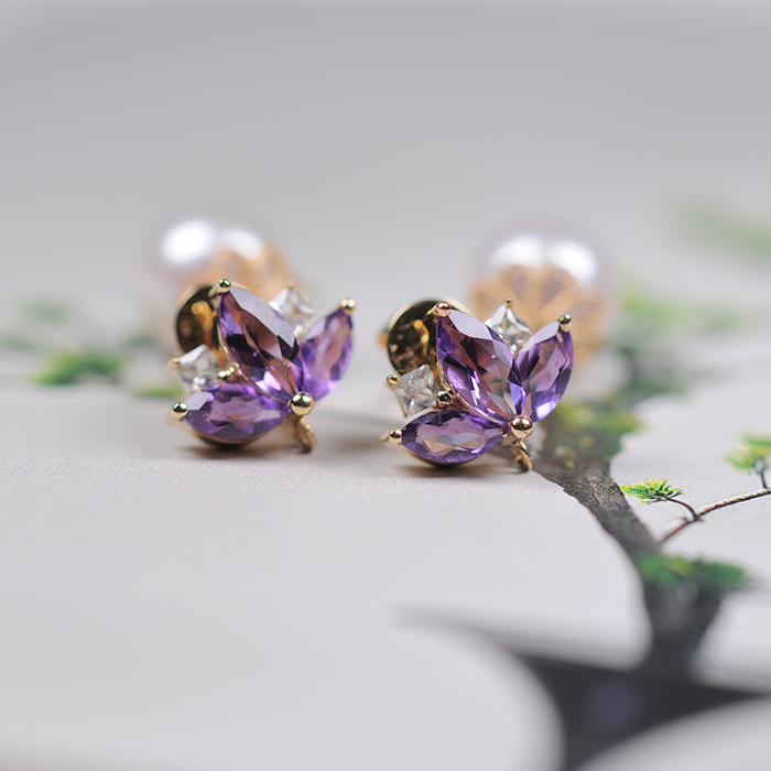 睡莲珍珠耳环【仅限于现货】