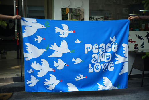 严素多功能超大快干毛巾,爱与和平，好大,斗篷,吸水,快干,浴巾 商品图0