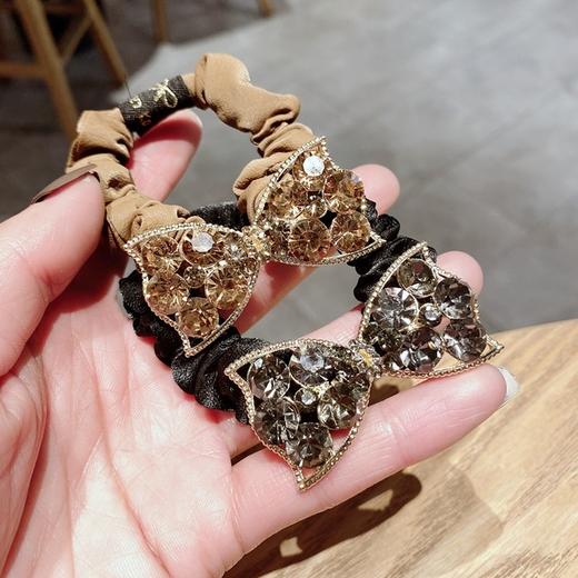 【高品质水钻蝴蝶结发绳】复古法式头绳马尾百搭实用扎头发皮筋发圈女 商品图2