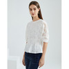 EITIE爱特爱品牌女装春夏新款洋气蕾丝镂空收腰五分袖短上衣A2113703 商品缩略图3