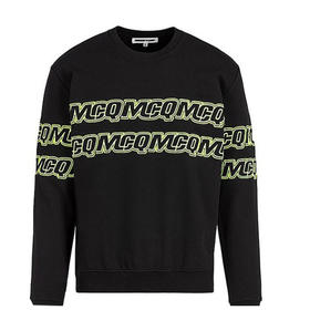 McQ 麦昆 男士黑色棉质长袖卫衣 黑色 441386 RNT29 1000