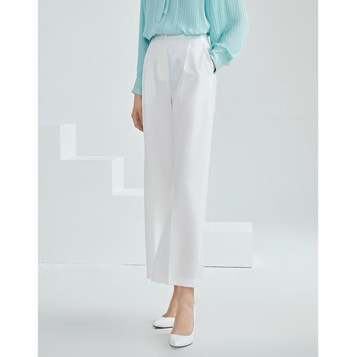 EITIE爱特爱女装春季新款气质显瘦通勤百搭直筒阔腿裤女裤薄A2105711 商品图3