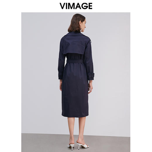VIMAGE纬漫纪品牌女装春季新款洋气显瘦长款收腰气质风衣外套VA2104103 商品图3