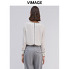 VIMAGE纬漫纪春夏白色雪纺修身长袖衬衫衬衣上衣女V1513101D 商品缩略图3