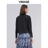 VIMAGE纬漫纪新款时尚百搭纯色翻领短款外套女V1503106D 商品缩略图3