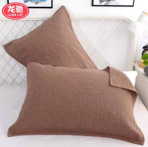 【枕巾】*日式枕巾纯棉提花四层细密格子成人一对防脱落枕头巾 商品图2