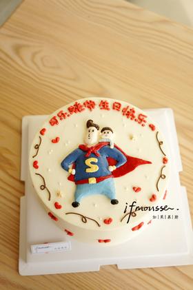 「男士」手绘超人爸爸＋宝宝 默认带一个宝宝