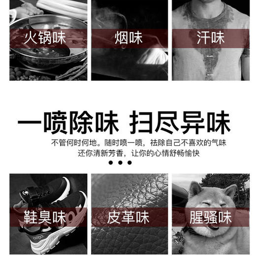 第2瓶半价❗️【吃完再也不怕一身异味】一喷去味❗️香喷喷，衣物除臭因子，深度祛除尴尬异味，清洁便捷衣物香氛喷雾，室内家用香水空气清新剂80ml/瓶 商品图2