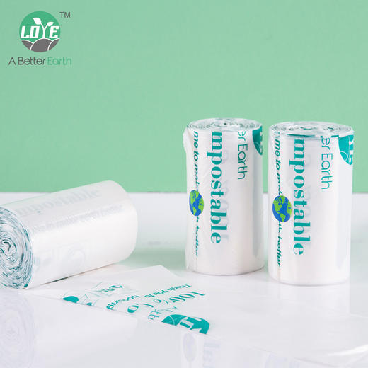 全生物降解环保垃圾袋PLA 可降解垃圾袋家用 平口点断式垃圾袋 商品图0