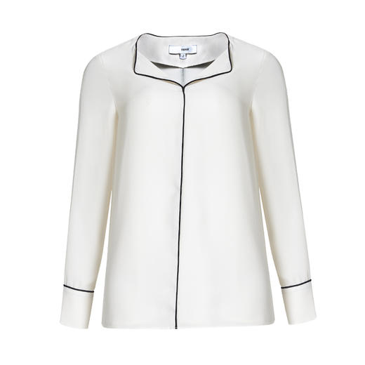 VIMAGE纬漫纪春夏白色雪纺修身长袖衬衫衬衣上衣女V1513101D 商品图4