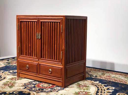 红桥红  家具严选  缅甸花梨（大果紫檀）  【62 带抽屉 梳影小茶水架】 商品图4