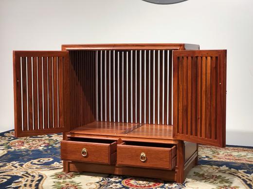 红桥红  家具严选  缅甸花梨（大果紫檀）  【62 带抽屉 梳影小茶水架】 商品图7