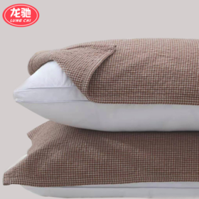 【枕巾】*日式枕巾纯棉提花四层细密格子成人一对防脱落枕头巾