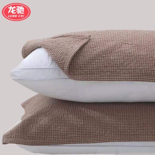 【枕巾】*日式枕巾纯棉提花四层细密格子成人一对防脱落枕头巾 商品图0