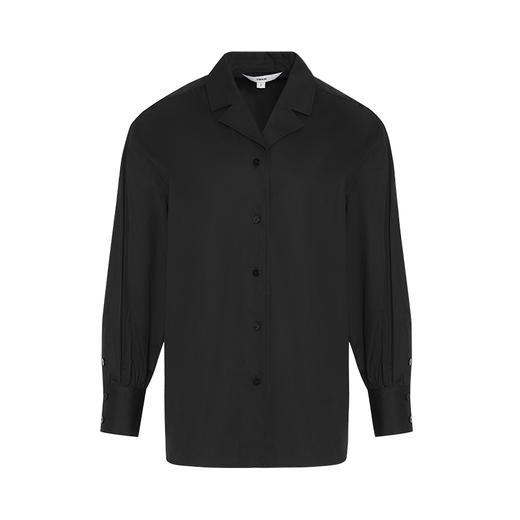 VIMAGE纬漫纪纯棉黑衬衫女休闲百搭长袖衬衣VV1509105D 商品图4