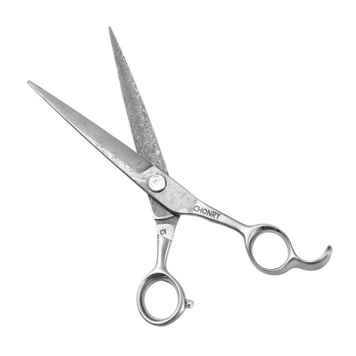 宠物剪【大马士革钢款】 宠缘chonry专业宠物美容剪刀 直剪弯剪牙剪鱼骨剪 商品图3