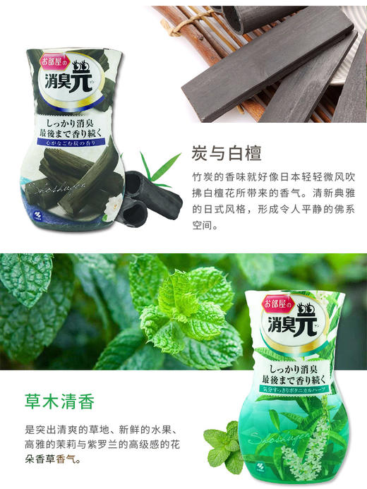 日本进口小林制药房间用室内消臭元空气清新剂芳香剂 清新植物香  400ml 商品图1