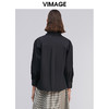 VIMAGE纬漫纪纯棉黑衬衫女休闲百搭长袖衬衣VV1509105D 商品缩略图3