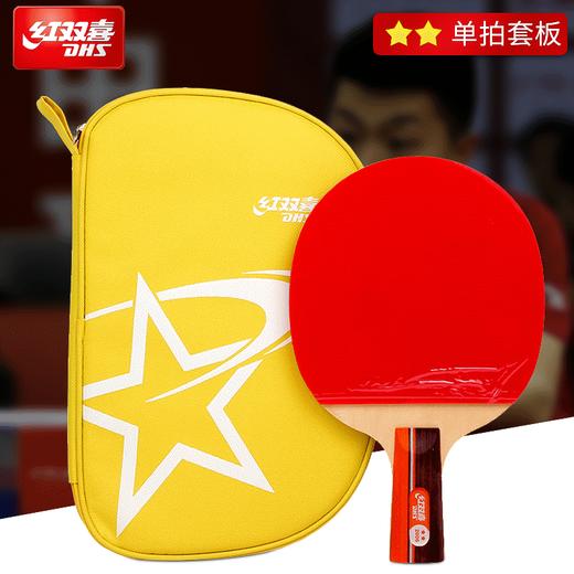 红双喜2星2002乒乓球拍 反胶直拍横拍球2006二星乒乓球拍 商品图1
