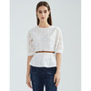 EITIE爱特爱品牌女装春夏新款洋气蕾丝镂空收腰五分袖短上衣A2113703 商品缩略图1