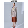 VIMAGE纬漫纪春季新款气质翻领时尚双排扣直筒显瘦羊毛呢外套V1514101 商品缩略图1