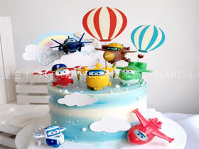 超级小飞侠A款飞机主题生日蛋糕