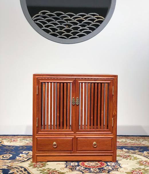 红桥红  家具严选  缅甸花梨（大果紫檀）  【62 带抽屉 梳影小茶水架】 商品图2