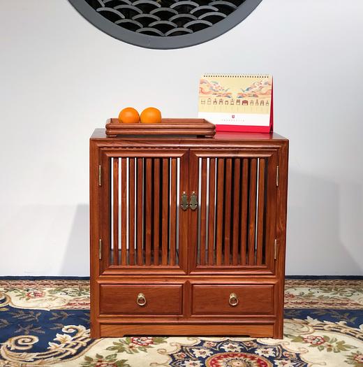 红桥红  家具严选  缅甸花梨（大果紫檀）  【62 带抽屉 梳影小茶水架】 商品图0