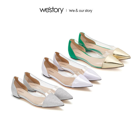 westory2019春夏新款闪亮平底单鞋浅口舒适女鞋W29AE50011 商品图4