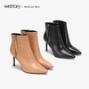 westory2018年冬季新款短靴细跟尖头女鞋冬靴子切尔西W284S80061 商品缩略图4