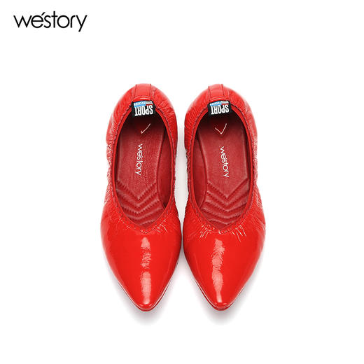 westory豆豆鞋皮面平底浅口单鞋时尚女鞋W281E50681 商品图3