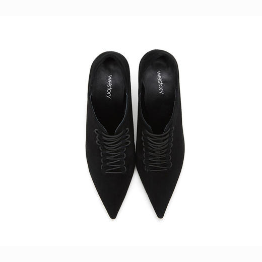 westory商场专柜同款时尚休闲两穿懒人鞋粗跟尖头深口休闲单鞋女W283M70581 商品图3