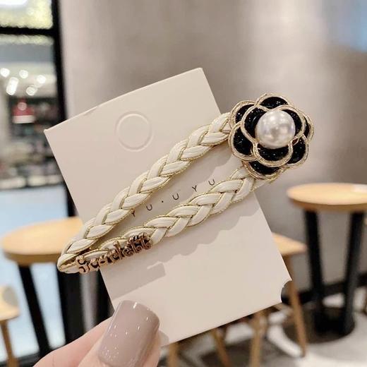 【小香风山茶花发夹手工编制气质BB夹】半丸子头顶夹边夹发饰女 商品图6