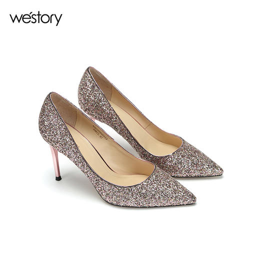 westory细跟亮片鞋格利特尖头高跟鞋W281E50452 商品图0